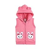 【SEBLES】ベビー服 ベスト パーカー フード ノースリーブ スウェット コットン 綿 アップリケ 無地 耳 0歳 1歳 2歳 ユニセックス 男の子 女の子(タイプD,90cm)