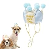 【LIFELIKE公式】プレミアムバースデークラウン 被り物 犬 猫 かぶりもの 帽子 小型犬 中型犬 バースデー イベント パーティグッズ インスタ映え 誕生日 ライフライク (ペールブルー, S)
