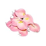 YideaHome高品質 飾り オランダカイウ 造花 10本セット（ピンク）