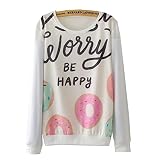 STARファッション印刷ないWorry Be Happyスウェットシャツカジュアルプルオーバートップス