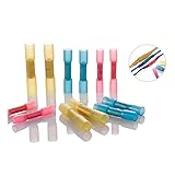 TaiseiDC 防水形熱収縮圧着端子 熱収縮圧着スリーブ 熱収縮チューブ 絶縁被覆 二層構造 接着剤付き 収縮比3 : 1 (125個セット)