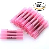 glarks 100個22 – 16ゲージButtスプライスナイロン熱収縮防水クイック切断電気絶縁クリンプ端子コネクタ詰め合わせキット