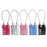 Luggage locks – Tinksky TSA Approved組み合わせパスワードロック南京錠5のパック、3桁