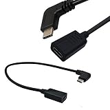 USB Type C 変換アダプタ、USB C to USB C(L字オスにメス) 変換ケーブル cタイプ OTGケーブル 高速データ転送 Type-C端子対応