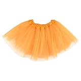 発表会 ダンス パニエ　TUTUチュチュスカート　レディース　大人用　カラフル　フリフリ　スカート レディース　舞台衣装 (オレンジ)