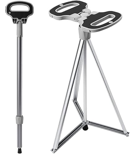 Amazon.co.jp: 登山杖 折りたたみ杖 ステッキチェア 超軽量 アルミ製