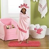 Baby / Child Jumping Beans? Pink Princess Hooded Bath Towel With Embroidered Hood Crown Offer Fun Fa