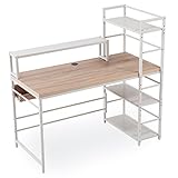 LOWYA （ロウヤ） パソコンデスク 汚れに強い天板 木目調 便利なフリーラック 配線収納付き シンプル レギュラータイプ 幅120cm オーク 新生活