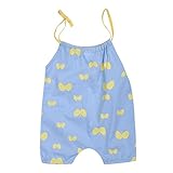 Domybestベビー服 女の子 ロンパース ジャンプスーツ カバーオール ボディスーツ オーバーオール ホルターネック 夏 プリント 袖無し 普段着 お出かけ ビーチ 海辺 (80（12-18ヶ月,