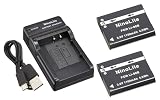 NinoLite 4点セット LI-90B / LI-92B 互換 バッテリー2個 +USB型 充電器 +海外用交換プラグ 、オリンパス Olympus 対応 dc16li90bx2
