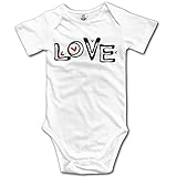 かわいい 男の子と女の子 赤いハートとLOVEのロゴ Tシャツ カジュアル White Size 24 Months