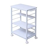 ラダーラック付キッチンワゴン ホワイト ZFC-0043-WH