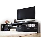 タンスのゲン テレビ台 伸縮 コーナー 32型対応 ウィング ブラック