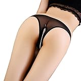 セクシー　Tバック　ローウエスト　穴あき　透明　パール　真珠　美尻　三角パンツ (ブラック)