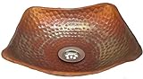 エジプトギフトショップ小柄Square Fire Burnt Copper ShallowサーフェスEngraved Vesselバスルーム洗面所トイレシンク