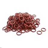 uxcell オイルシールOリング　200個入り　レッド　ラバー　20mm x 14mm x 3mm