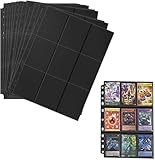 トレカ ファイル カードファイル 2穴・3穴・4穴対応 9ポケットカードシート (ブラック両面 100枚入り)