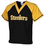 NFL Pittsburgh Steelers black-goldラグランカラーブロックスクラブTop L