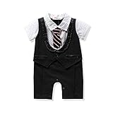 (キッズインタイム)KIDSINTIME ベビー キッズ 子供服 男の子 半袖 ネクタイ付 フォーマル カバーオール タキシード風 ロンパース ブラック ネイビー BK 80