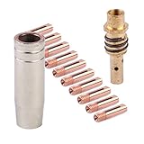 12pcs　MB 15AK MIG/MAG　溶接トーチ接触先端　0.8×25mm M6　ガスノズル　シュラウドホルダーキット