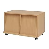 『スタッキングフラップ ボックス2P キャスター付(fr-052-054)』【JKP】ナチュラル(#9898614)サイズ：幅72×奥行39(フラップ46)×高さ42cm【キューブボックス キューブBOX カラーボックス 収納家具 カラーボ