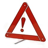 uxcell シルバートーン　レッド　金属ブラケット　プラスチック　安全　警告　反射三角　車用