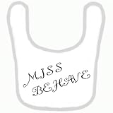 BABY BIB 1099 PINK RIM MISS BEHAVE QUALITY FUNNY BABY BIB by SIGNS 2 ALL