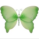HangingバタフライグリーンクリスタルナイロンButterfliesメッシュデコレーション装飾赤ちゃん保育園寝室、女の子ルーム天井壁装飾ウェディング、誕生日パーティー、ベビーシャワー、バスルーム、