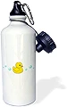 ローズWB _ 112950 _ 1 " Cute Yellow Rubber Ducky Cartoon with Soap Bubbles Kawaii Duckie onホワイトAdorable Sweet Duck "スポーツウォーターボトル、21オンス、ホワイト