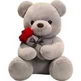 Bivoyud テディベア ぬいぐるみ くまのぬいぐるみ 可愛い 抱き枕 動物 可愛い くま ぬいぐるみ ふわふわ 特別 クマ ぬいぐるみ 気持ちいい 面白いギフト 母の日のプレゼント お祝い クリスマスプレゼント バレンタインデー ギフト (35CM,グレー)