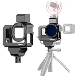 ULANZI G9-5 ハウジングケース アクションカメラ 13 12 11 10 9用、アルミニウムビデオケージ マイクとLEDライト用コールドシューマウント2個付き 52mmフィルターアダプター付き保護フレーム、レンズキャップ、三脚対応