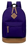 EcoCity Classic Vintage College School Laptop Backpack Bag Pack Super Cute for School BP0095P2 (Purp