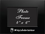 4 x 6 Brushed Metal画像frame-i Love My Labrador retriever-black