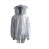 防護服 蜂 防護衣 ぶよ 蚊 虫除け 害虫駆除 養蜂 草刈り ガーデニング 白 日よけ フェイスネット ポケット付き