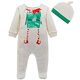 エルフ ベビー(Fairy Baby)ベビーカバーオールロンパース 足つき 長袖前開き フード付き グリーン 6-9M