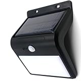 TaoTech 16LED センサーライト ソーラーライト 外灯 ガーデンライト 防水 夜間自動点灯 防犯ライトー (V型16LED白色, ブラック)