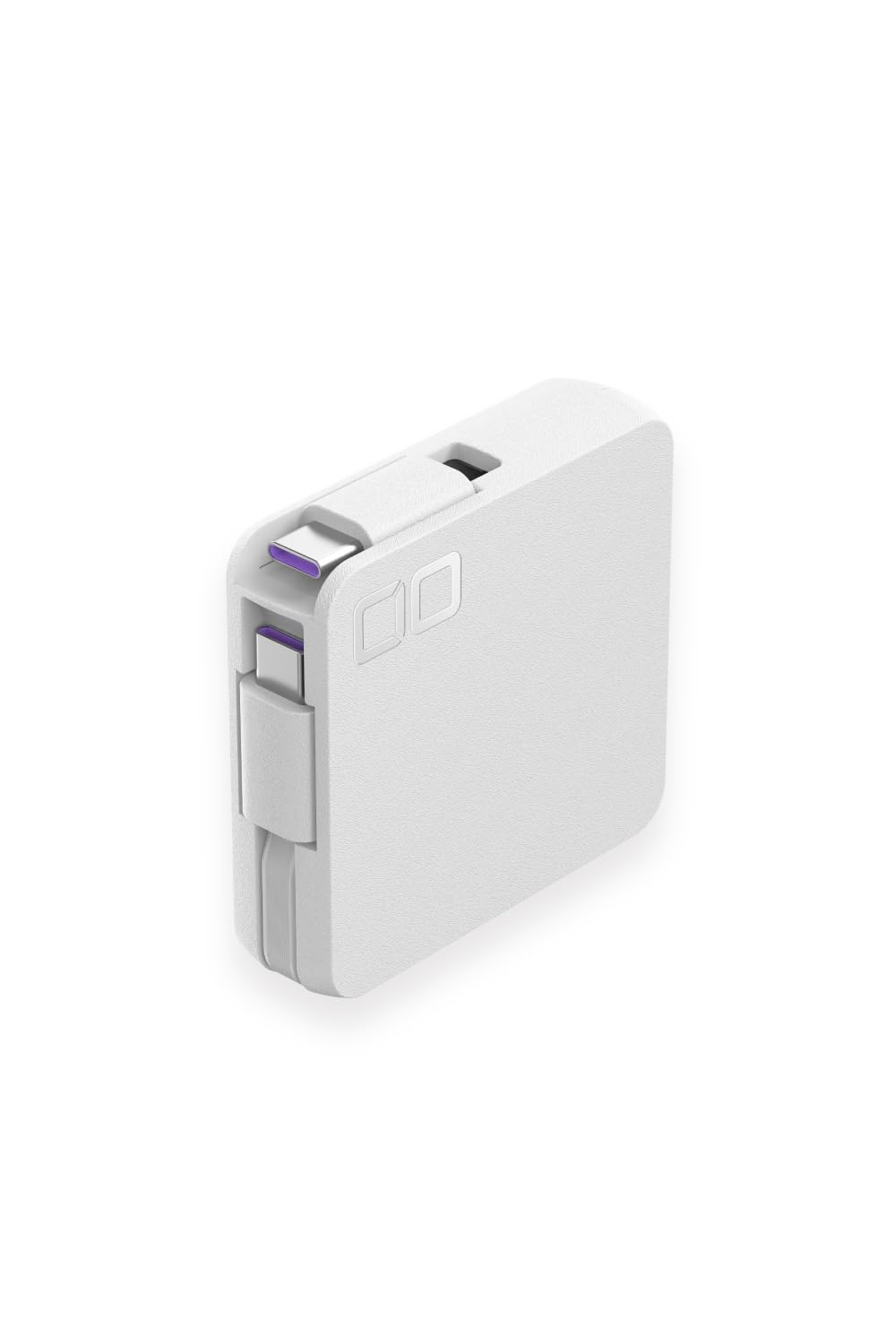 CIO USB-C 巻き取り式ケーブル Type-C PD100W 急速充電 片引き 0.67m SnapReel Cable(ホワイト) | コンパクト,持ち運び,配線整理