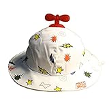 【SEBLES】ベビー 赤ちゃん 帽子 ハット 紐付き プロペラ 日差しUV 50cm 1歳 2歳 プリント 可愛い ユニセックス 男の子 女の子(レッド)