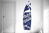 Catch the Waveサーフボード壁ステッカーアートデカール – Large (高さ139 cm x幅38 cmダークブルー