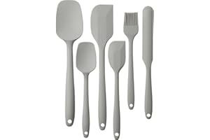 シリコンヘラ6点セット、食品グレードのゴム製へら、人間工学に基づいたグリップ、ゴム製スパチュラシリコン耐熱スパチュラセット、キッチン用、BPAフリー、食器洗い機対応。