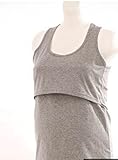 マタニティ 授乳口 付 インナー タンクトップ 授乳 ２枚 セット ノースリーブ トップス 授乳服 (グレーM)