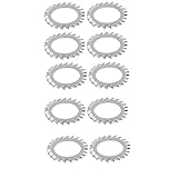 uxcell ロックワッシャー 24mm内径 炭素鋼 亜鉛メッキ 外部鋸歯状 10個入り