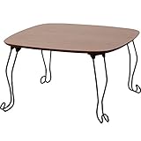 ワイエムワールド 折りたたみ猫脚テーブル　リドリー　幅60　正方形 【カラー： ブラウン 】 34-105