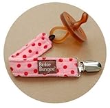 Eco-friendly Oeko Tex Binkie Bungee Pacifier Clip (Pink Dot) - 3 Colors Options! by Z. Daisy