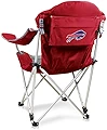 PICNIC TIME NFL バッファロービルズ リクライニング キャンプチェア 大人用 ビーチチェア スポーツチェア キャリーバッグ付き (ダークレッド)