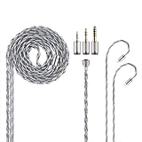 NICEHCK BlueLuna イヤホンリケーブル 銀メッキOFC無酸素銅 0.78mm 2Pin コネクタ 3.5mm 2.5mm 4.4mm 交換式プラグ hifiリケーブル Himalaya付属ケーブル 交換用ケーブル 金属製コネクタ 着脱式 1.2m DIY(2.5/3.5/4.4mm 交換式プラグ)