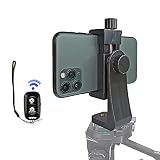 携帯電話三脚マウント iPhone用 携帯電話ホルダー クランプアダプター Bluetoothリモコン 360度回転 3.5インチから6.7インチのすべてのスマートフォン用 iPhone 12 Pro iPhone 11 10 9 8 7 Galaxy S21 20 Note 20 Nexus