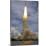 Stocktrekイメージプレミアムシックラップキャンバス壁アート印刷題名Space Shuttle Atlantis liftsオフからThe Kennedy Space Center、フロリダ州 