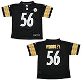 Boys PitスティーラーズWoodley # 56 Athletic Short Sleeve Jersey ブラック