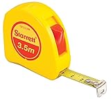 Starrett KTS12-3.5M-N ABS Plastic Case Yellow Measuring Pocket Tape, Metric Graduation Style, 3.5m L